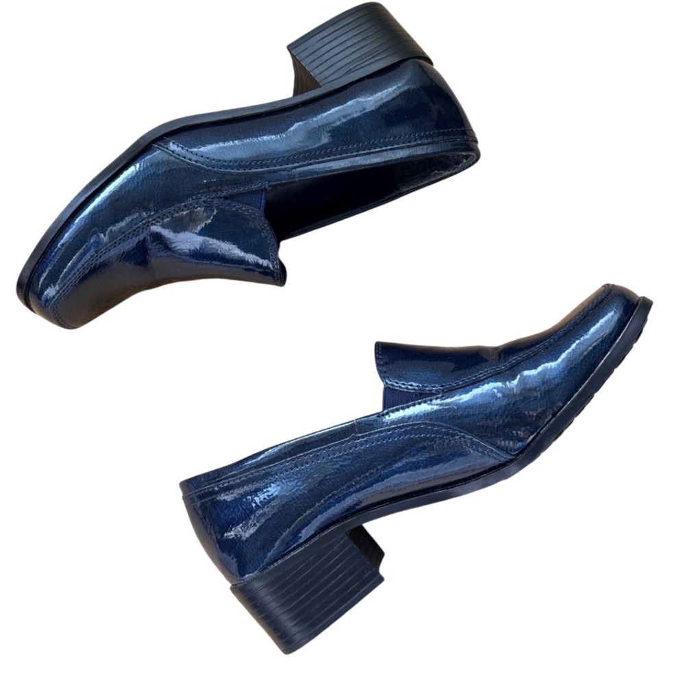 Naturalizer Women Patent‎ Leather Loafer Navy Blue Slip On Classic Whimsy Sz 6